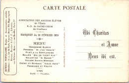78 CONFLANS - Carte Menue Ecole Sacre Cœur 1924 - Andere & Zonder Classificatie