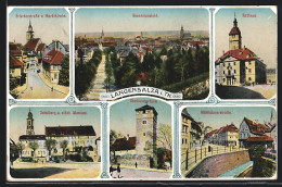 AK Langensalza I. Th., Ortsansicht, Erfurterstrasse, Rathaus, Stadtmauerturm  - Erfurt