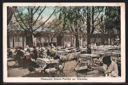 AK Berlin-Wannsee, Restaurant Strand-Pavillon, Gastgarten Mit Gästen  - Wannsee