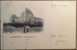 CPA 24 Dordogne, SAUSSIGNAC, Le Château, Animée, éd V.Lefebvre, Dos Simple, écrite En 1902 - Other & Unclassified