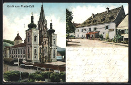 AK Maria-Zell, Gasthof Zum Goldenen Ochsen, Kirche  - Autres & Non Classés