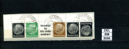 DEL-BM5090, Deutsches Reich,  Zusammendrucke Hindenburg, O, EG-Str. 1, OR - Se-Tenant