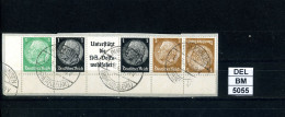 DEL-BM5055, Deutsches Reich,  Zusammendrucke Hindenburg, O, EG-Str. 2, UR - Se-Tenant
