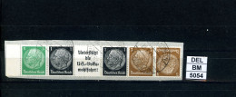 DEL-BM5054, Deutsches Reich,  Zusammendrucke Hindenburg, O, EG-Str. 2, SR - Se-Tenant