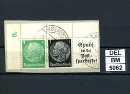 DEL-BM5062, Deutsches Reich,  Zusammendrucke Hindenburg, O, W96, OR - Se-Tenant