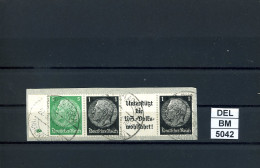 DEL-BM5042, Deutsches Reich,  Zusammendrucke Hindenburg, O, W92, SR - Se-Tenant
