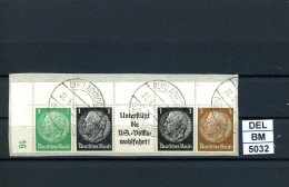 DEL-BM5032, Deutsches Reich,  Zusammendrucke Hindenburg, O, EG-Str. 2, OR - Se-Tenant