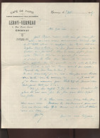 CAFE DE PARIS LEROY-VERNEAU EPERNAY (MARNE) - COURRIER DE 1917 - Lebensmittel