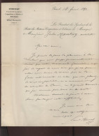 LETTRE AUTOGRAPHE DU 14 FEVRIER 1880 DE PAUL AVENEL, LITTERATEUR, PRESIDENT DE LA SACEM - Manuscritos