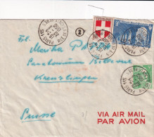 LETTRE. 30 3 50. PAR AVION. AFFRANCHISSEMENT COMPOSE. PARIS 115 POUR LA SUISSE - 1921-1960: Modern Tijdperk