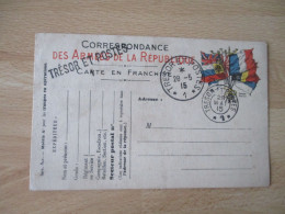 LOT DE 3 TRESOR ET POSTES 1 GRIFFE LINEAIRE  CACHET 2 TYPES  FRANCHISE POSTALE GUERRE 14.18 - Guerra Del 1914-18