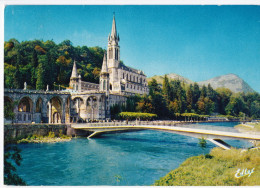 Lourdes - La Basilique, Le Gave Et Les Nouveaux Ponts - Lourdes