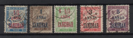 !!! ZANZIBAR,SERIE DE TAXES N°1/5 OBLITEREE - Used Stamps
