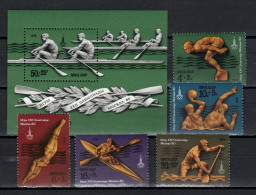 USSR Russia 1978 Olympic Games Moscow, Rowing, Swimming, Waterball Etc. Set Of 5 + S/s MNH - Estate 1980: Mosca