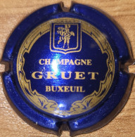 Capsule Champagne GRUET Série - Nom Horizontal, Petit Liseret, Bleu Vif & Or Mat Nr 04 - Gruet