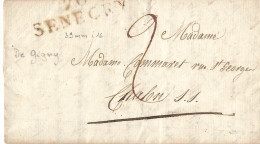 LETTRE. 6 JAN 1831. 70/SENECEY (39mm ). SAONE ET LOIRE. DE GIGNY. POUR CHALON. TAXE 2 - 1801-1848: Vorläufer XIX