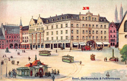 BASEL - Barfüsserplatz & Falknerstrasse - Ed. Hindermann  - Bazel