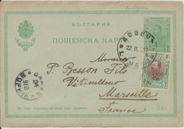 BULGARIE - 1910 - CP ENTIER De LOVETCH ! => MARSEILLE - Cartes Postales