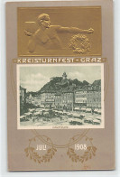 Österreich - Graz (ST) Goldprägung - Kreisturnfest Juli 1908 - Hauptplatz - Graz