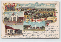 COSSWILLER Kossweiler (67) Carte Litho - Wirthschaft Zum Hahnen - Wirtschaft Zum Grünen Baum - Hofgut Tirelire - Ed. P.  - Andere & Zonder Classificatie