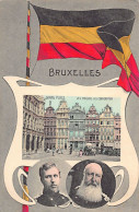 BRUXELLES - Léopold II - Prince Albert - Grand Place - Maison Des Corporations - Drapeau Belge - Piazze