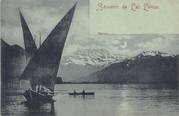 Souvenir Du Lac Léman (VD) Carte Bleue à La Lune - Autres & Non Classés