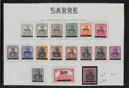 Sarre N°1/17 Sauf 14A - N°16 Signé - Neuf * Avec Charnière - TB - Neufs