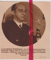 L'allumette éternelle Du Cimiste Autrichien Ferdinand Ringer - Orig. Knipsel Coupure Tijdschrift Magazine - 1931 - Non Classés