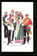 Künstler-AK Fritz Schönpflug: Einfach Kolossal, Abendgesellschaft Einer Frau Unter Offizieren In Uniformen  - Schönpflug, Fritz