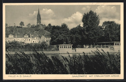 AK Halle / Saale, Saalepartie Mit Cröllwitzer Kirche  - Sonstige & Ohne Zuordnung