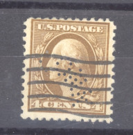 USA  :  Yv  202    (o)   Perfin CONK - Perforados