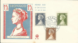 MONACO  LETTRE 6F PJ EMISSION PRINCESSE GRACE DE 1957 LETTRE COVER - Storia Postale