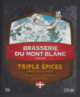 Etiquette De Bière Ambrée Triple épices  -  Brasserie Du Mont Blanc à La Motte Servolex   (73) - Cerveza