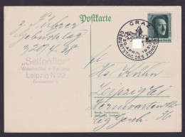 Ostmark Österreich Graz EF Einzelmarke Block Leipzig Postkarte Deutsches Reich - Lettres & Documents