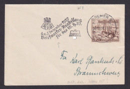 Deutsches Reich Brief Bremen Selt. Dekorativer SSt Philatelie Briefmarken - Brieven En Documenten