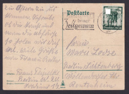 Berlin Lichtenberg Deutsches Reich Postkarte SSt Reichspost Bringt Zeitgewinn - Brieven En Documenten