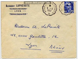 Rare Cachet Convoyeur "BOURG A AMBERIEU" Gandon 5/4/1952  Indice Pothion=9 - Paiement Par MANGOPAY Uniquement - Posta Ferroviaria