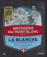 Etiquette De Bière Blanche  -  Brasserie Du Mont Blanc à La Motte Servolex   (73) - Bière