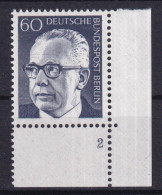 Berlin 394 Eckrand Rechts Unten FN 2 Dr. Gustav Heinemann 60 Pf Postfrisch - Sonstige & Ohne Zuordnung