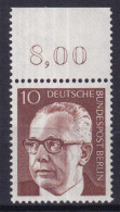 Berlin 361 Mit Oberrand Dr. Gustav Heinemann 10 Pf Postfrisch - Sonstige & Ohne Zuordnung