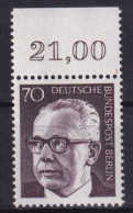 Berlin 366 Mit Oberrand Dr. Gustav Heinemann 0,70 Pf Postfrisch - Sonstige & Ohne Zuordnung