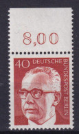 Berlin 364 Mit Oberrand Dr. Gustav Heinemann 40 Pf Postfrisch - Sonstige & Ohne Zuordnung