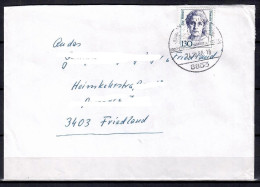 MiNr. 1366; Frauen: Lise Meitner, Auf Portoger. Brief Von Wemding Nach Friedland; B-1399 - Briefe U. Dokumente