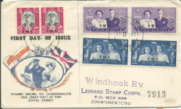 AFRIQUE DU SUD-OUEST LETTRE PJ 12d CIRCULEE WINDHOEK POUR JOHANNESBURG DE 1947 LETTRE COVER - África Del Sudoeste (1923-1990)