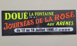 Grand Autocollant Vintage Journées De La Rose - Doué La Fontaine 1990 - Aufkleber