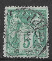 Lot N°44 N°75, Oblitéré Cachet à Date PARIS IMPRIMEE PP 77 R. D'Allemagne - 1876-1898 Sage (Tipo II)