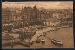 AK Hamburg-Neustadt, Jungfernstieg Mit Alsterpavillon, Dampfer  - Mitte