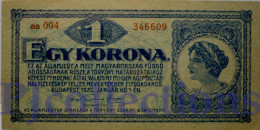 HUNGARY 1 KRONA 1920 PICK 57 AU/UNC - Hungary