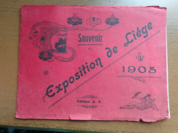 Boekje Met Prenten, Souvenir De L'Exposition De Liège 1905 (zie Foto's) - Liege