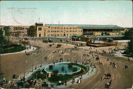 EGYPT - CAIRO - RAILWAY STATION -  EDIT LICHTENSTERN & HARARI - MAILED 1909 (12685) - El Cairo